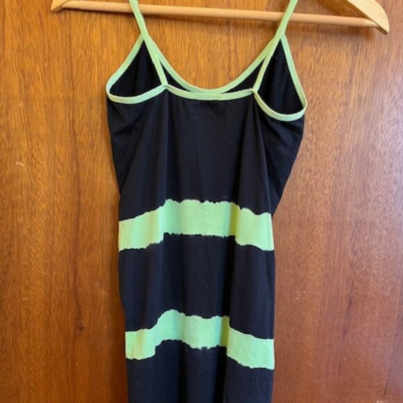 Y2K body-con mini-dress. Black and Pale Green by EXIST. - Picture 3 of 5